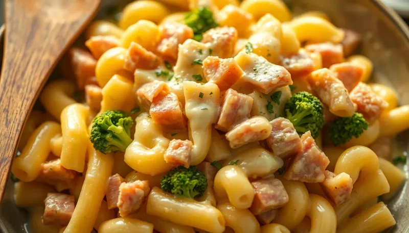 Coquillettes au jambon : une sauce crémeuse au comté pour un repas réconfortant