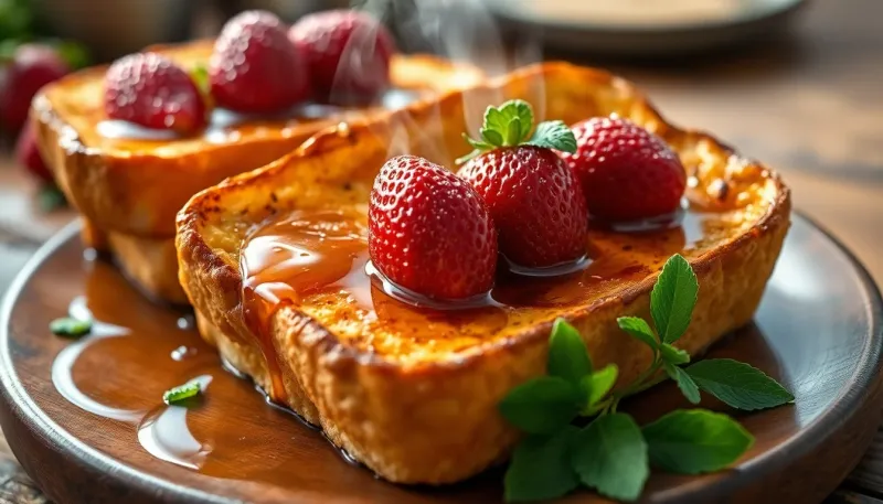 Fraises rôties et pain perdu : la recette incontournable pour un brunch réussi
